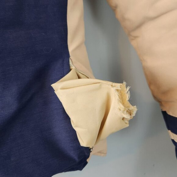 Vintage Down Jacket Blue and Tan Chevron Women's Size Small - Picture 14 of 14